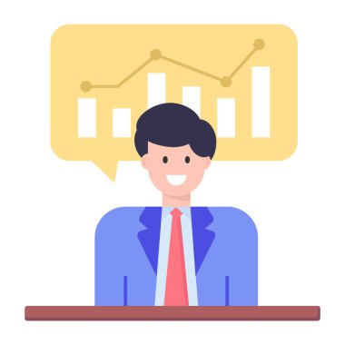 Konuşma balonu vektör illüstrasyon tasarımı ile iş adamı