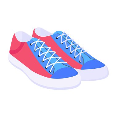 spor ayakkabıları vektör çizimi, düz tasarım biçimi