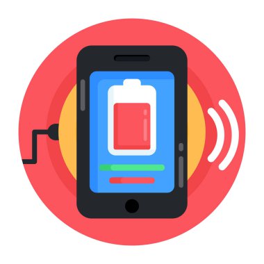 Cep telefonlu akıllı telefon, vektör illüstrasyonu