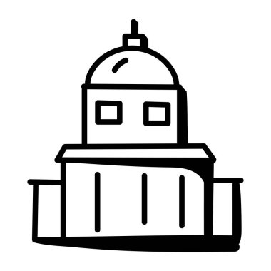 Bina. Web simgesi basit illüstrasyon