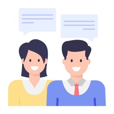 Konuşma baloncukları olan insanlar vektör illüstrasyon tasarımı