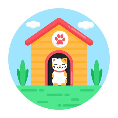 kedi ev vektör illüstrasyon tasarımı