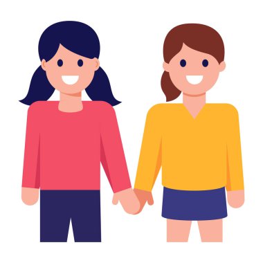 Bir çift kadın web simgesi vektör illüstrasyonu 