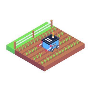 izometrik tren simgesi vektör çizimi