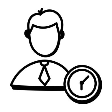 Zaman avatarı karakter vektör illüstrasyon tasarımına sahip iş adamı