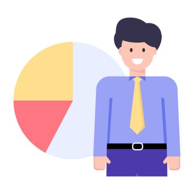 Bir dizin avatar karakter vektör illüstrasyon tasarımı ile iş adamı