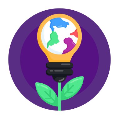 Yeşil yapraklı toprak ve vektör illüstrasyon tasarımı