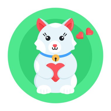 Kalbi olan sevimli bir kedi.