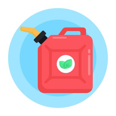 Bir bitkiyle gaz kutusunun vektör illüstrasyonu