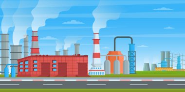 Sanayi fabrikası, vektör illüstrasyon