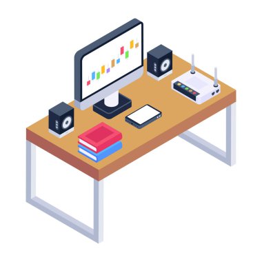 Tablo simgesinin izometrik vektör çizimi