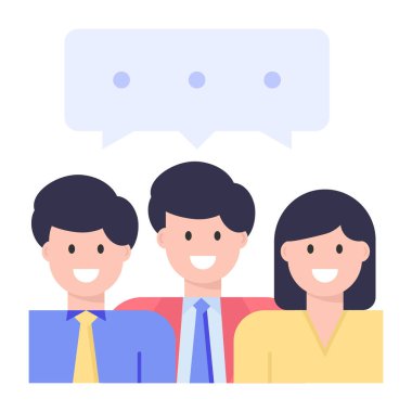 iş adamları grubu ve konuşma kabarcığı vektör çizim grafik tasarımı