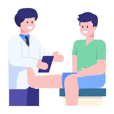 Doktor ve hasta hastane vektör çizimi tasarımı