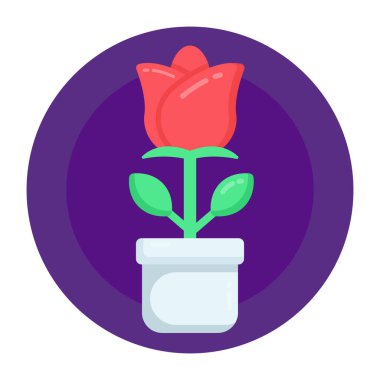 saksı ikonu. Web için saksı bitkisi vektör simgelerinin düz çizimi