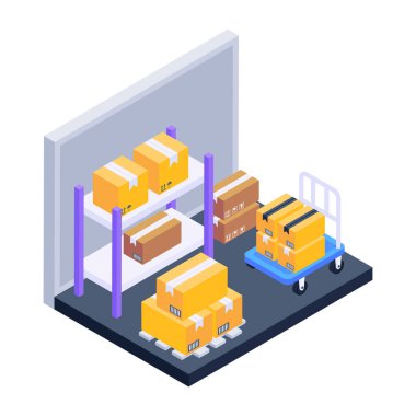 izometrik dağıtım servis vektör çizimi