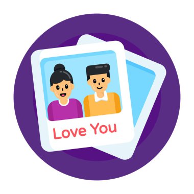 Cep telefonu vektör illüstrasyonlu çift