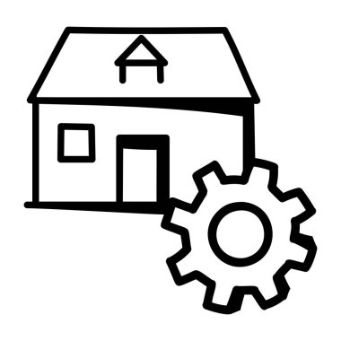 Ev. Web simgesi basit illüstrasyon