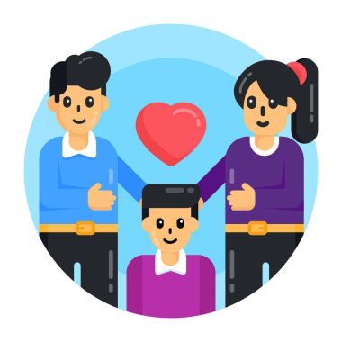 aile web simgesi vektör illüstrasyonu 