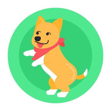 kedi yassı simgesi, vektör illüstrasyonu