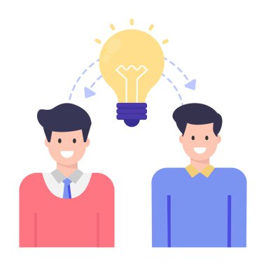 Fikir ikonu vektör illüstrasyon tasarımına sahip iş adamları