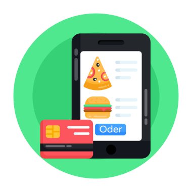 Cep telefonlu akıllı telefon, vektör illüstrasyonu