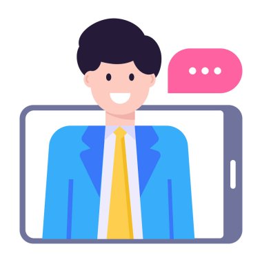 Konuşma balonu vektör illüstrasyon tasarımı ile iş adamı