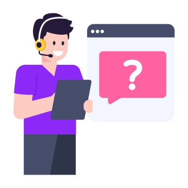 Müşteri hizmetleri web simgesi vektör illüstrasyonu 