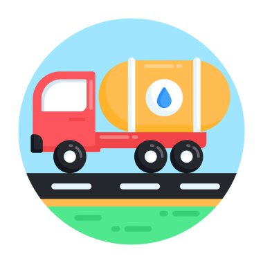 Petrol kamyonu. vektör illüstrasyonu