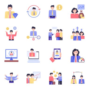 Bir grup iş adamı. izole vektör illüstrasyonu