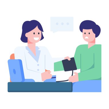 doktor ve hasta web simgesi vektör çizimi 