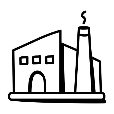 Fabrika binası ikonu. vektör illüstrasyonu