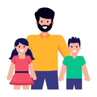 Mutlu aile web simgesi vektör illüstrasyonu 