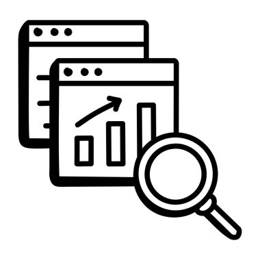 Analizler. Web simgesi basit illüstrasyon