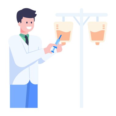 Stetoskop ve pano vektör illüstrasyon tasarımlı doktor