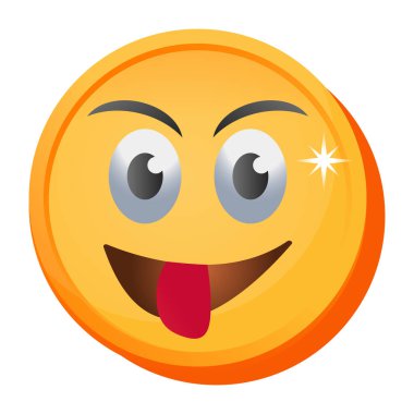 Gülen surat ikonu. çizgi film illüstrasyonu