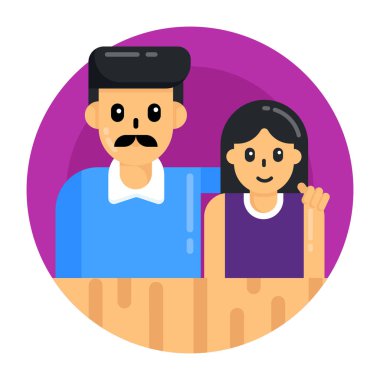 Genç çift avatar simgesi vektör illüstrasyon tasarımı