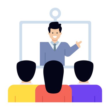 Konuşma balonu vektör illüstrasyon tasarımına sahip insanlardan oluşan bir ekip