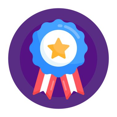 Madalya ikonu. Web için yıldız vektör simgelerinin düz çizimi