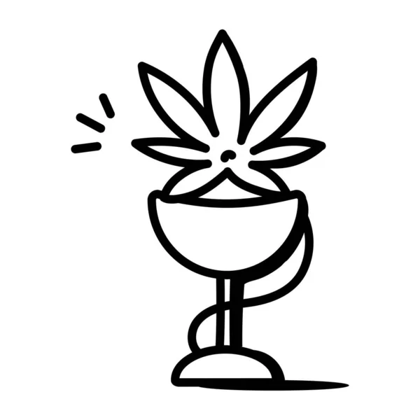 Maconha Planta Ícone Vetor Ilustração Gráfico Design — Vetor de Stock