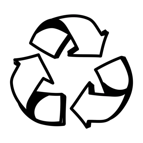 Symbol Recyceln Umriss Recycling Öko Zeichen Vektor Illustration Isolierte Kontur — Stockvektor