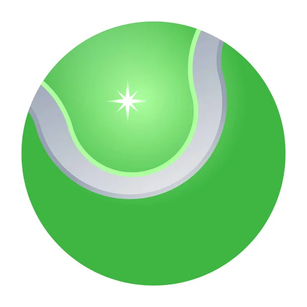 Icona Della Palla Tennis Isometrico Del Pianeta Verde Simbolo Vettoriale — Vettoriale Stock