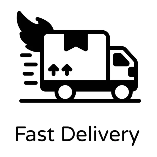 Delivery Truck Web Icon Vector Illustration — Stock Vector