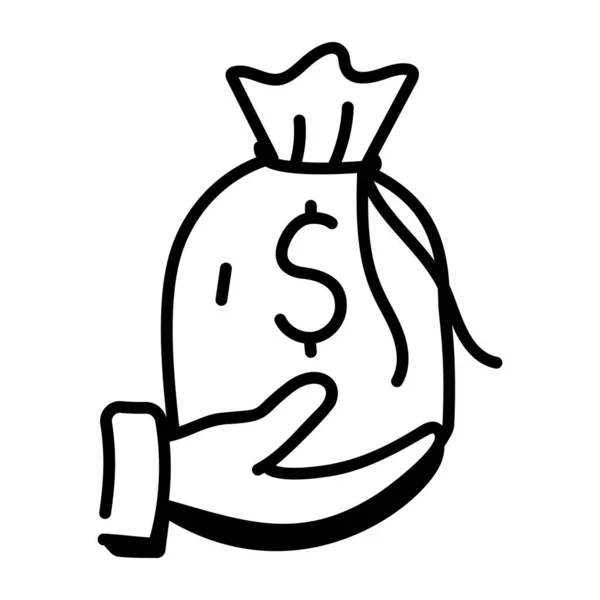 Money Bag Web Icon Vector Illustration — Stock Vector