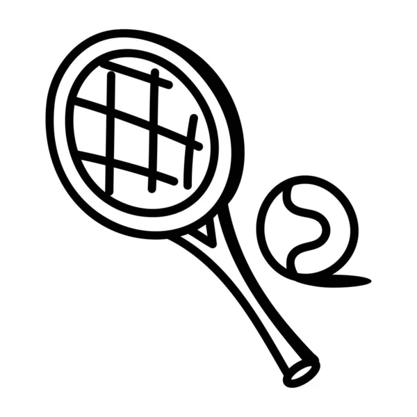 Desenho Ilustração Vetor Ícone Raquete Tênis —  Vetores de Stock