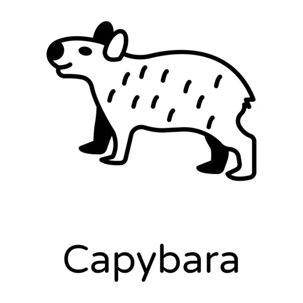 Capybara Zvíře Web Ikona Vektorové Ilustrace — Stockový vektor