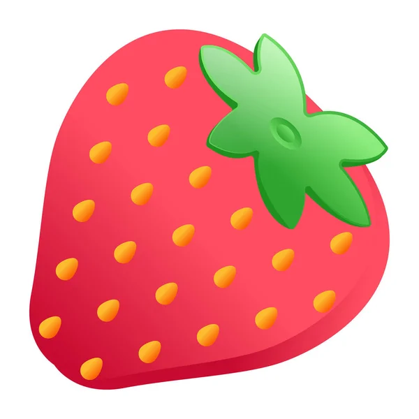 Erdbeerfrucht Ikone Karikatur Der Roten Wassermelonen Vektorillustration Für Webdesign — Stockvektor