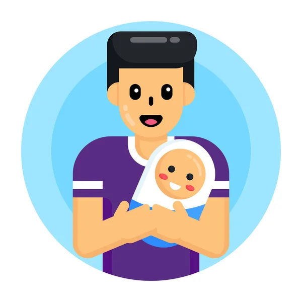 Vater Mit Baby Junge Mit Smartphone Vektor Illustration Design — Stockvektor