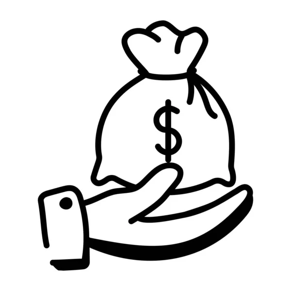 Dinero Bolsa Web Icono Vector Ilustración — Vector de stock