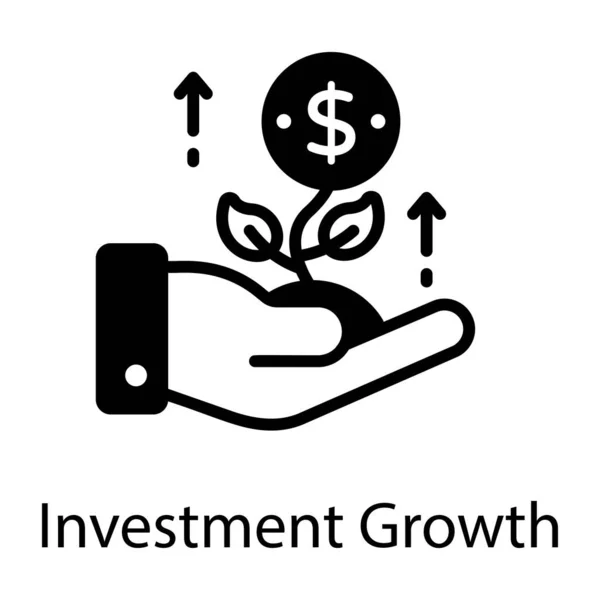 Croissance Illustration Vectorielle Icône Web Dollar — Image vectorielle
