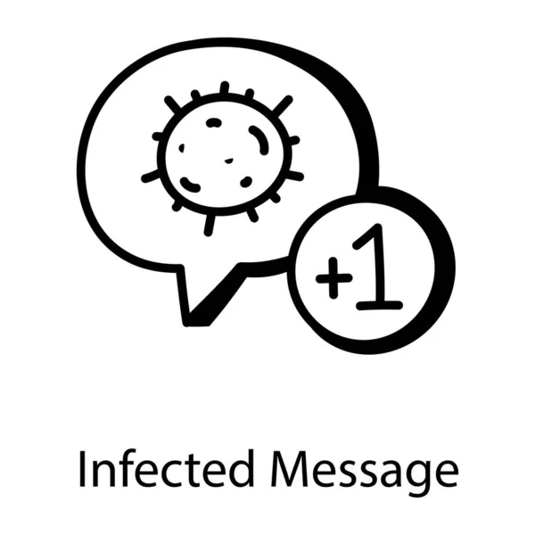 Solid Icon Infected Message — Stock Vector
